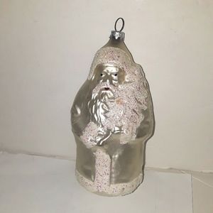c RARE 6" WHITE SANTA CLAUS WEST GERMANY CHRISTMAS ORNAMENT